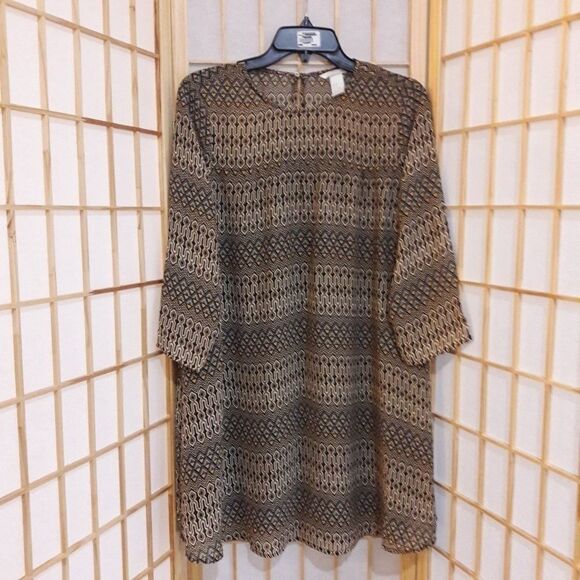 H&M Bohemian Print Keyhole Back Lined Dress - Picture 1 of 7